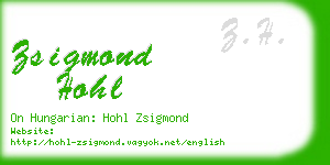 zsigmond hohl business card